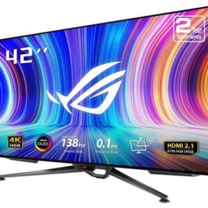 ASUS 42" (41.5" Viewable) 138 Hz OLED UHD Gaming Monitor 0.1ms (GTG) G-SYNC Compatible Flat Panel ROG Swift OLED PG42UQ