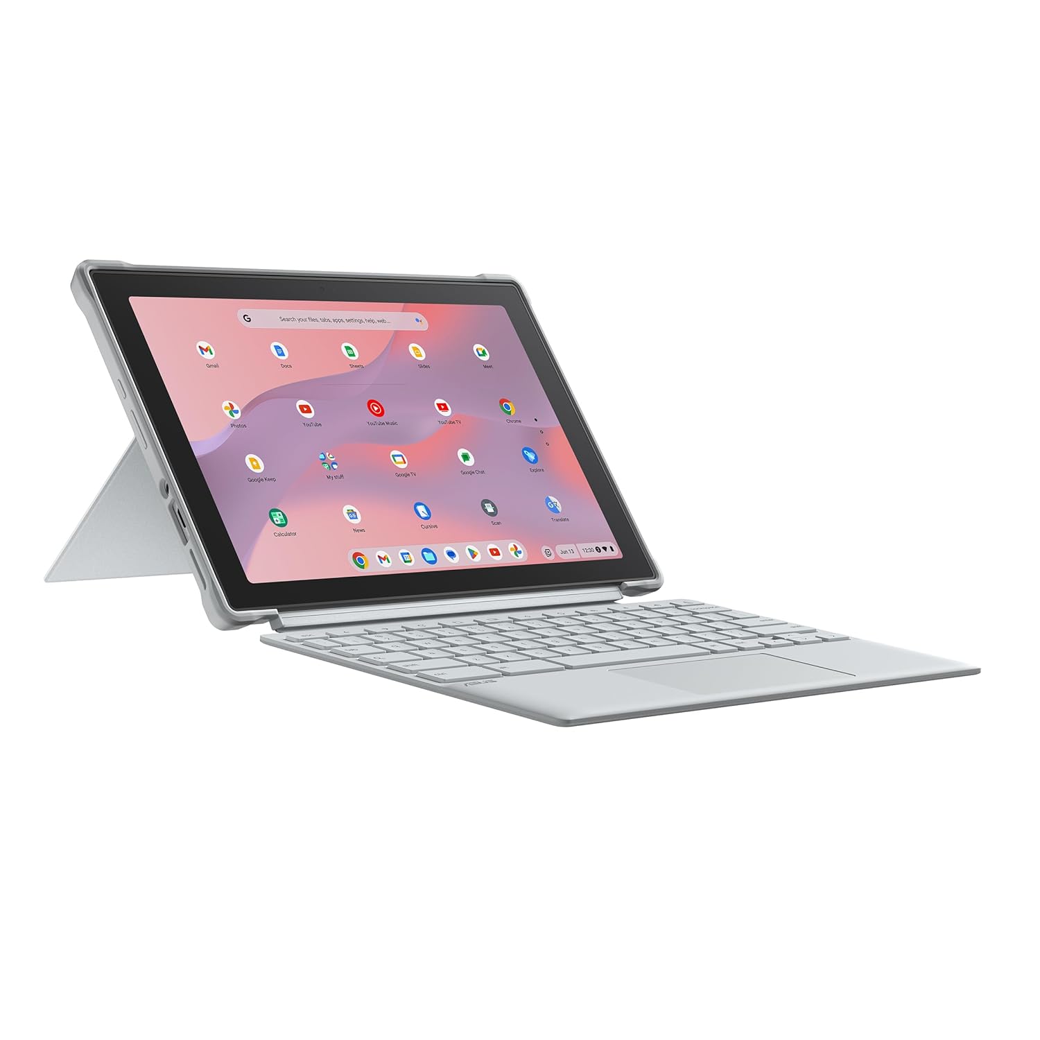 ASUS Chromebook CM30 Detachable, 10.5" 1920x1200 Display, MediaTek™ Kompanio 520, 8GB RAM, 128GB eMMC Storage, Garaged Stylus, ChromeOS, Fog Silver, CM3001DM2A-AS01TS-CB