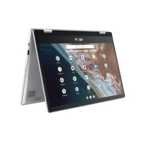 ASUS Chromebook Flip CX1, 14" FHD NanoEdge Display, Intel Celeron N4500 Processor, 128GB eMMC, 8GB RAM, ChromeOS, Transparent Silver, CX1400FKA-AS01T-CB