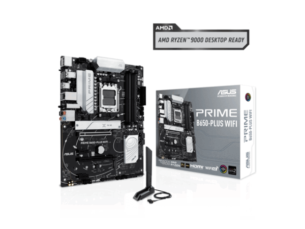 ASUS PRIME B650-PLUS WIFI AMD B650 AM5 Ryzen™ Desktop 9000 8000 & 7000 ATX motherboard, DDR5, PCIe 5.0 M.2, 2.5Gb LAN, WIFI 6E, HDMI™, SATA 6 Gbps, ASUS PRIME B650-PLUS WIFI AMD B650 AM5 Ryzen™ Desktop 9000 8000 & 7000 ATX motherboard, DDR5, PCIe 5.0 M.2, 2.5Gb LAN, WIFI 6E, HDMI™, SATA 6 Gbps,