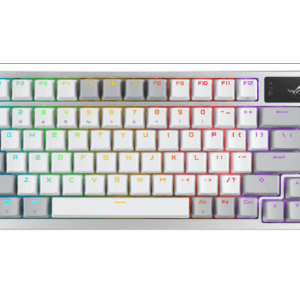 ASUS ROG Azoth 75 Wireless DIY Custom Gaming Keyboard, OLED display, Gasket-Mount, Three-Layer Dampening, Hot-Swappable Pre-lubed ROG NX Snow Linear