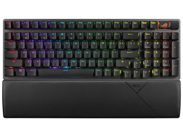 ASUS ROG Strix Scope II 96 Wireless Gaming Keyboard, Tri-Mode Connection, Dampening Foam & Switch-Dampening Pads, Hot-Swappable Pre-lubed ROG NX Snow