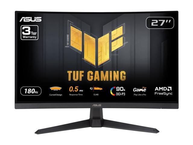 ASUS TUF Gaming VG27WQ3B Gaming Monitor – 27" QHD, Curved, 180Hz, ELMB, FreeSync, 1ms GTG (0.5ms minimum), 90% DCI-P3, HDR, DisplayWidget Center
