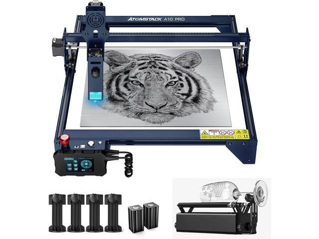 ATOMSTACK A10 Pro Laser Engraver and R3 Pro Rotary Roller, 10W High Precision Laser Engraving Machine and Laser Cutter for Wood Metal with Terminal