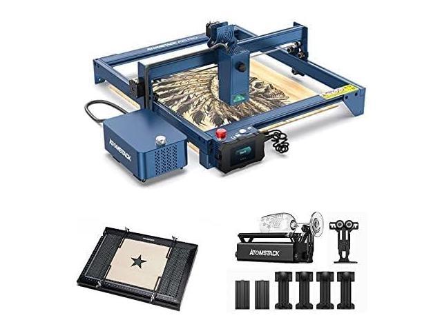 ATOMSTACK A20 Pro Laser Engraver 130W, 20W Optical Power Laser Cutter with F30 Pro Air Assist Kit, R3 Pro Rotary Roller and F2 Laser Honeycomb Working