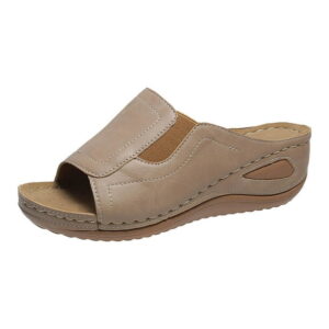 Aueoeo Wedge Fish Mouth Sandals For Women 2024 Women's Wide Width High Heel Leather Beach Sandals Platform Sandals Y2k