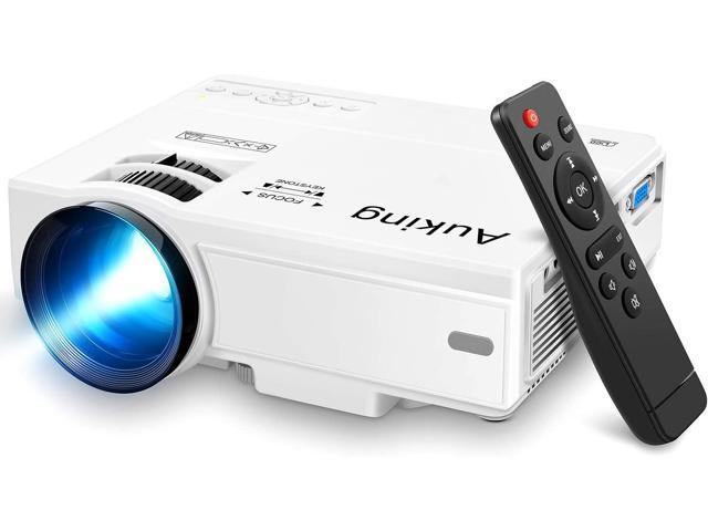 AuKing Projector, 2023 Upgraded Mini Projector, Full HD 1080P Home Theater Video Projector, Compatible with HDMI/USB/VGA/AV/Smartphone/TV Box/Laptop