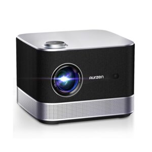 AURZEN Boom 3 Smart Projector, 4K Support, Official NetfIix, 3D DoIby Audio, 36W Speakers, AI Auto Focus & Keystone, WiFi Bluetooth 60Hz Outdoor Projecteur, Black