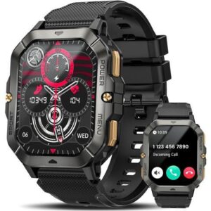 AUTYUE Military Smart Watch for Men (Answer/Make Calls), Bluetooth Tactical Smartwatch for Android and iPhone, Waterproof Rugged Fitness Tracker with