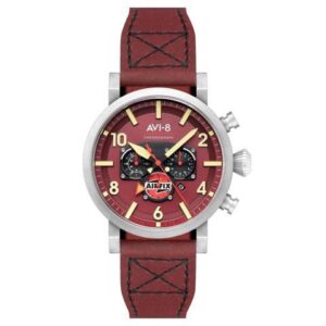 AVI-8 Dambuster Gibson Chronograph Airfix Edition Hazard Red Dial 50M Mens Watch