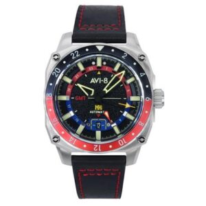 AVI-8 Hawker Hunter Atlas GMT Devil Black Dial Automatic AV-4122-01 Men's Watch