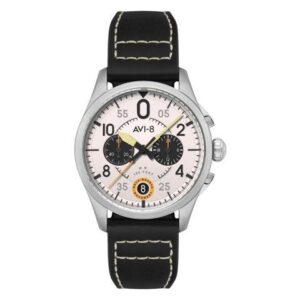 AVI-8 Spitfire Lock Chronograph Bethlem White Dial Quartz Men's Watch AV-4089-0B