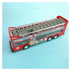 B5CN345 - BUS SIGHTSEEING DIE CAST 6INCH PULL BACK ACTION