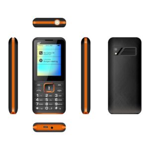 Basic Mobile Phones for Kids or Senior, 4G Dumb Cell Phones, Dual SIM Unlocked Phones, Backup Work Phone with Big Button,Orange