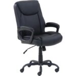 Basics Classic Puresoft Padded Mid-Back Office Computer Desk Chair with Armrest - Black