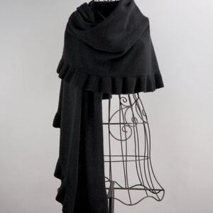 Beautiful Cashmere Ruffle Shawl- Black