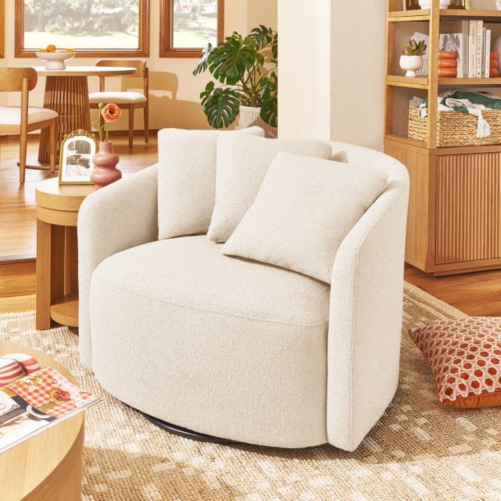 Beautiful Drew Chair by Drew Barrymore, Cream Boucle