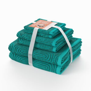 Beautiful Textured 6pk Towel Set, Contains 2 Bath, 2 Hand, 2 Wash - Pine Green by Drew Barrymore