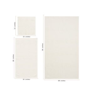 Beautiful Textured Bath Towel, 56" x 30", Off White by Drew Barrymore