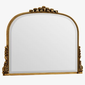 BEAUTYPEAK 36"x 27" Arched Vanity Mirror Vintage Decor Mirror Wall Mounted, Antique Gold