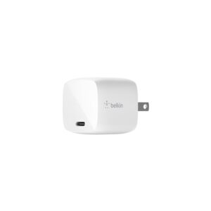 Belkin BoostCharge USB C 30W GaN Wall Charger w/ Power Delivery - iPhone Charger Fast Charging - USB C Charger for MacBook Pro, iPhone 16, iPad Pro - Includes Lightning Cable