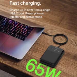 Belkin Portable Charger, 3-Port Laptop Power Bank 20,000mAh w/USB-C & USB-A Ports, 65W Fast Charging Power Delivery, for MacBook, iPhone 16, iPad, Galaxy S25, Nintendo Switch 2...