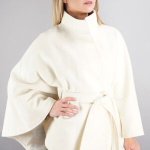 Belted Modern Cape/Jacket - New White