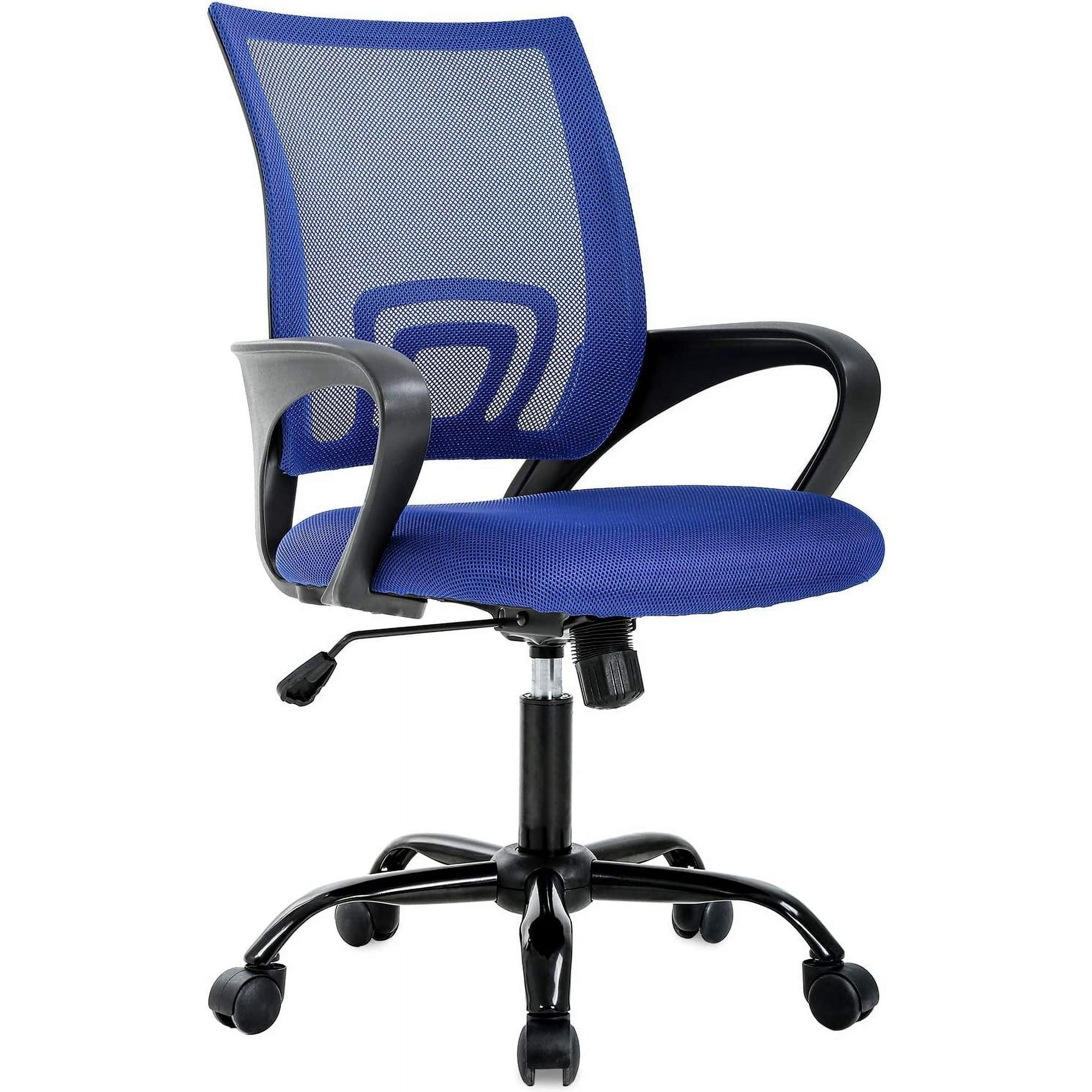 BestOffice Ergonomic Office Chair, Lumbar Support, Adjustable Height with Armrests for Adults(Blue)