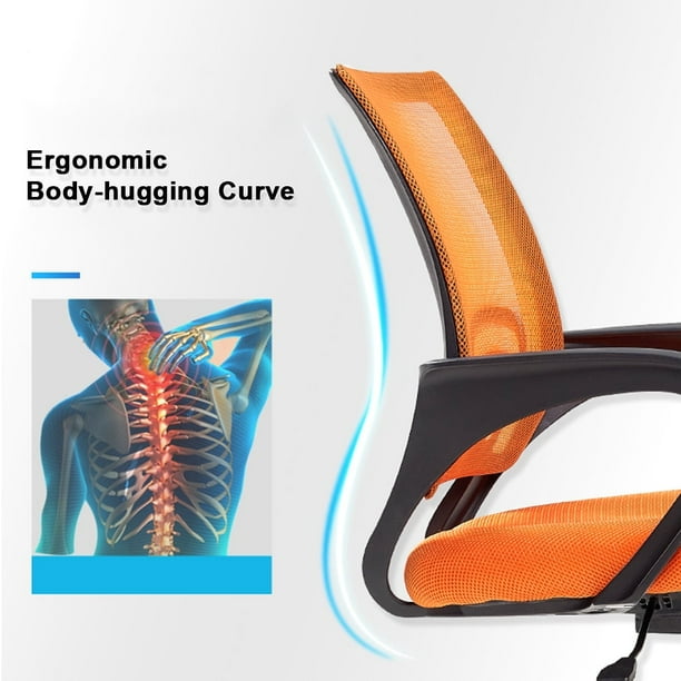 BestOffice Ergonomic Office Chair, Lumbar Support, Adjustable Height with Armrests for Adults(Orange)