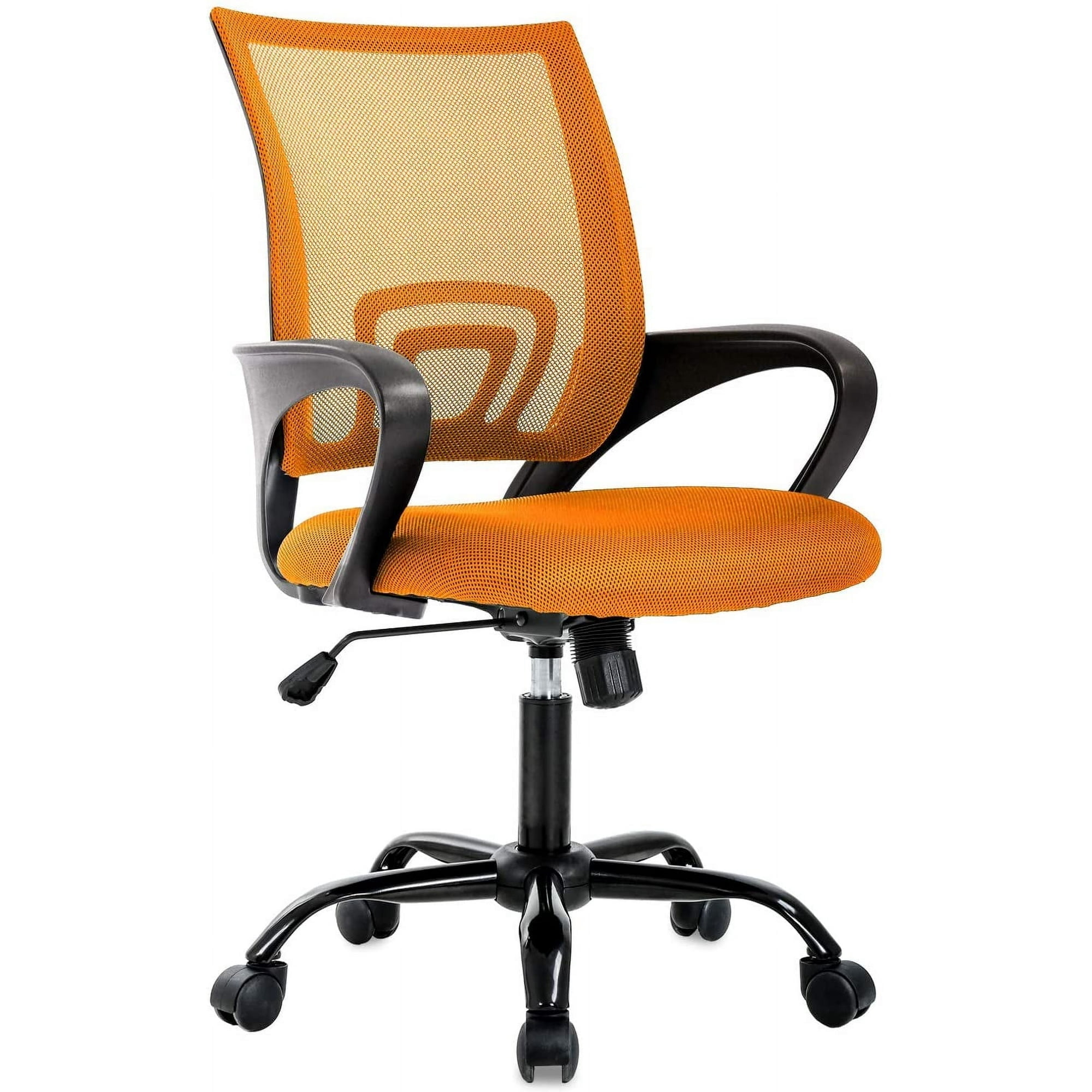 BestOffice Ergonomic Office Chair, Lumbar Support, Adjustable Height with Armrests for Adults(Orange)