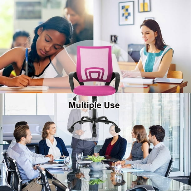 BestOffice Ergonomic Office Chair, Lumbar Support, Adjustable Height with Armrests for Adults(Pink)