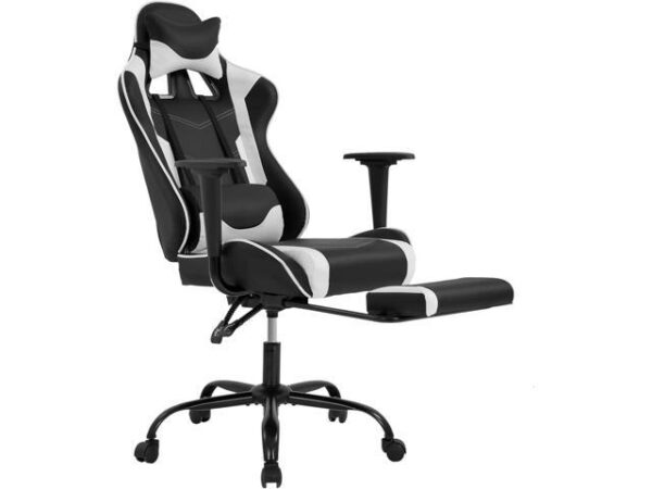 BestOffice Gaming Chair with Footrest, Ergonomic Office Chair, Adjustable Swivel Leather Desk Chair, Reclining High Back Computer Chair with Lumbar BestOffice Gaming Chair with Footrest, Ergonomic Office Chair, Adjustable Swivel Leather Desk Chair, Reclining High Back Computer Chair with Lumbar