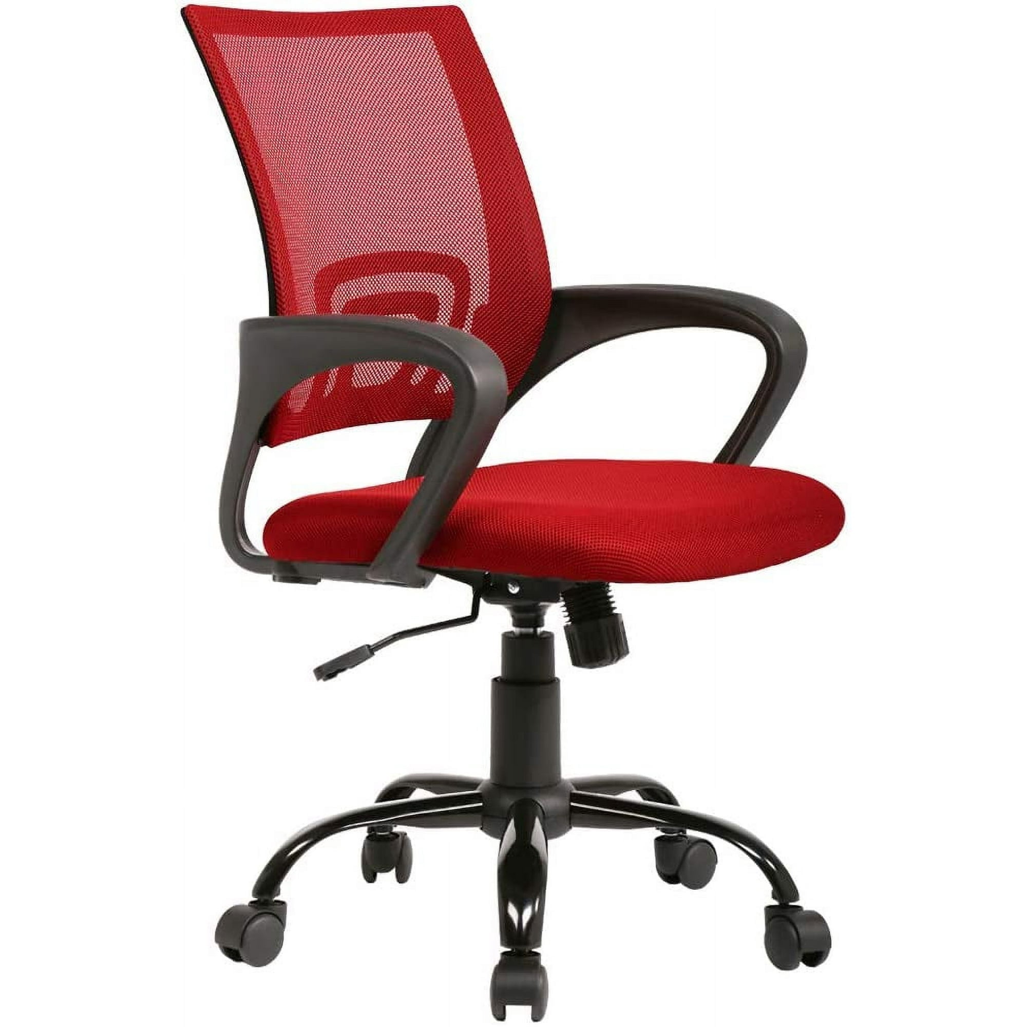 BestOffice Indoor Modern Mesh Lumbar Support Swivel Ergonomic Desk Chair, Red
