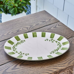 Better Homes & Gardens 18-inch Oval Bamboo Melamine Serving Tray, Green