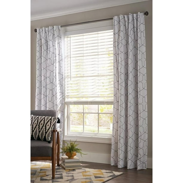 Better Homes & Gardens 2" Cordless Faux Wood Horizontal Blinds, White, 47" W x 64" L