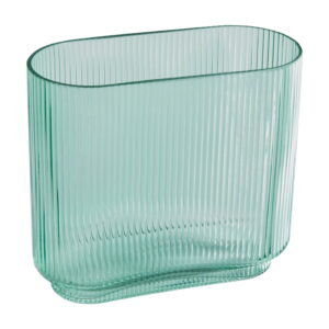 Better Homes & Gardens Ribbed Glass Vase, 7'', Green