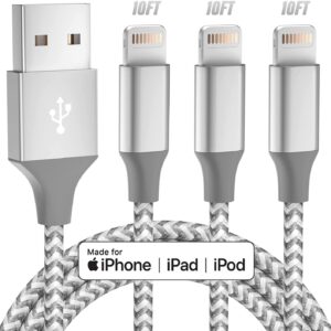 Bkayp Apple MFi Certified iPhone Charger 3pack 10FT Long Lightning Cable Fast Charging High Speed Data Sync USB Cable Compatible iPhone 13/12/11 Pro Max/XS...