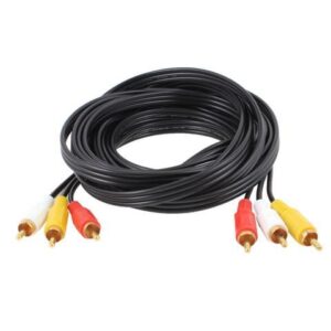 Black 3 Phono Plug RCA Male to Male TV DVD VCD Audio Video AV Cable Lead 4.5M