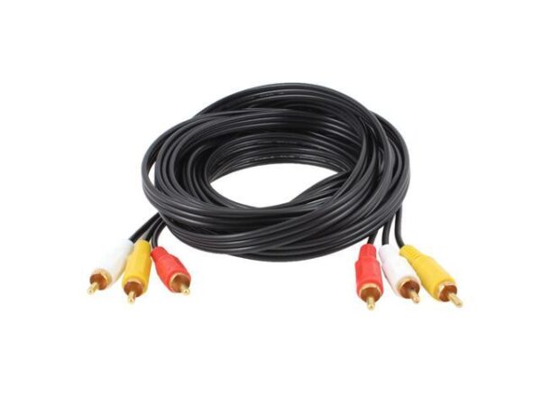 Black 3 Phono Plug RCA Male to Male TV DVD VCD Audio Video AV Cable Lead 4.5M Black 3 Phono Plug RCA Male to Male TV DVD VCD Audio Video AV Cable Lead 4.5M