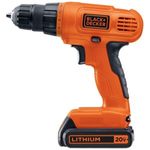 BLACK+DECKER 20V MAX POWERCONNECT Power Drill Cordless Drill Driver Electric Screwdriver with 30 Piece Bit Set and Drivers Kit, Battery and Charger Included (LD120VA)