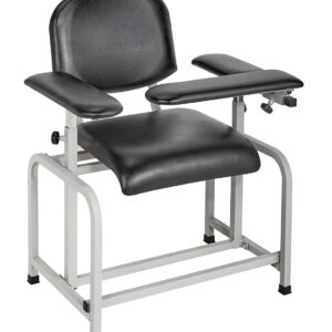 Black Phlebotomy Chair with Adjustable Armrest, Blood Draw Chair, Large Weight Capacity Comfortable Lab Medical Chair
