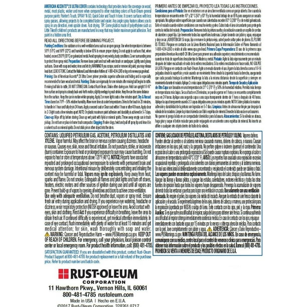 Black, Rust-Oleum American Accents 2X Ultra Cover Flat Spray Paint- 12 oz