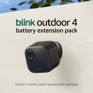 Blink Outdoor 4 (newest model) + Battery Extension Pack — Four-year battery wireless smart security camera, two-way audio, HD live view, enhanced motion detection — 2 camera system