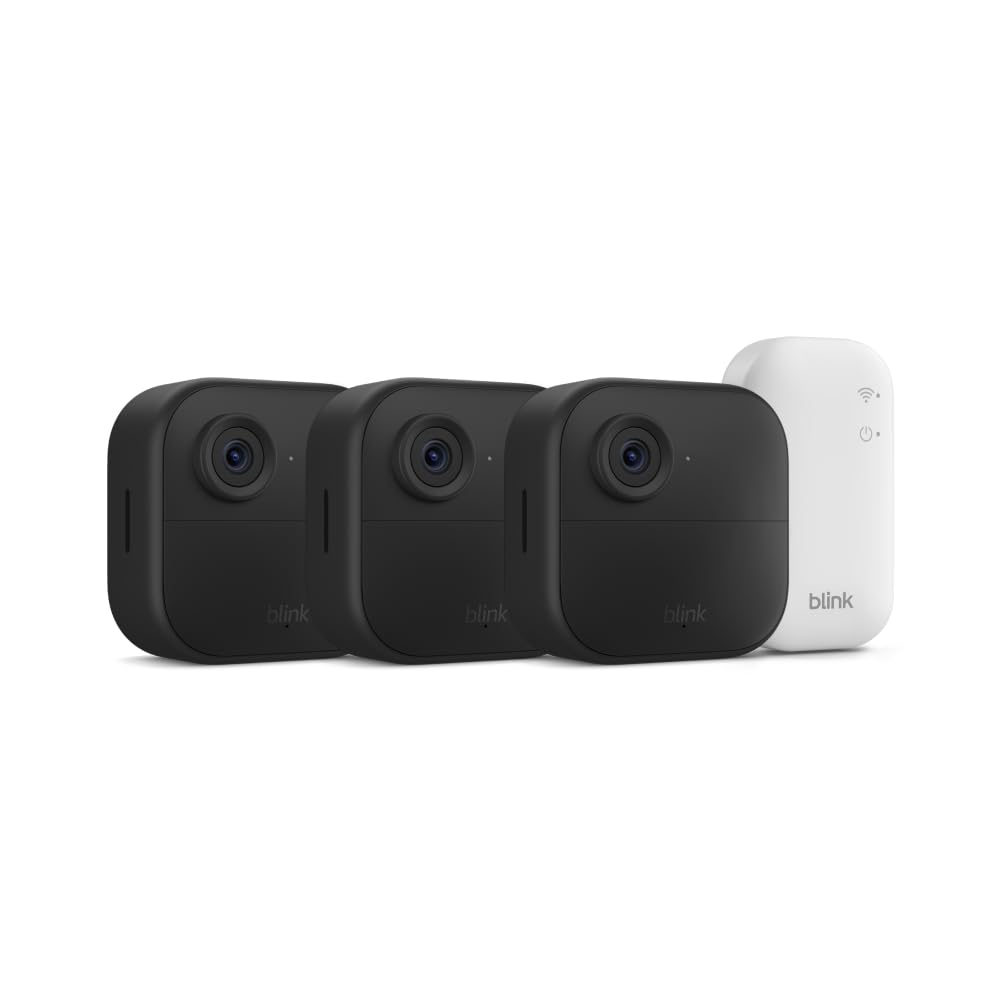 Blink Outdoor 4 (newest model) – Wireless smart security camera, two-year battery life, 1080p HD day and infrared night live view, two-way talk. Sync Module Core included – 3...