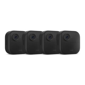 Blink Outdoor 4 (newest model), Wireless smart security camera, two-year battery, 1080p HD day and infrared night live view, two-way talk – 3 camera system