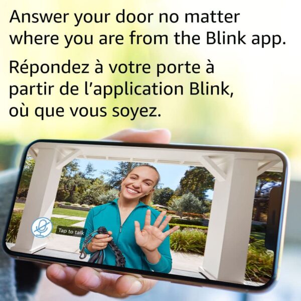 Blink Video Doorbell — Two-way audio, HD video, long-lasting battery life, wired or wire-free install, motion detection, chime app alerts, Works with Alexa (Black)