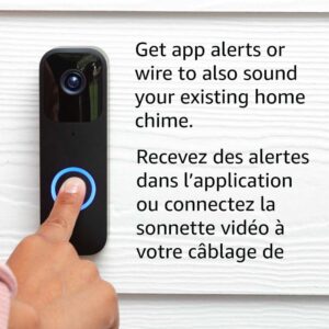 Blink Video Doorbell — Two-way audio, HD video, long-lasting battery life, wired or wire-free install, motion detection, chime app alerts, Works with Alexa (Black)