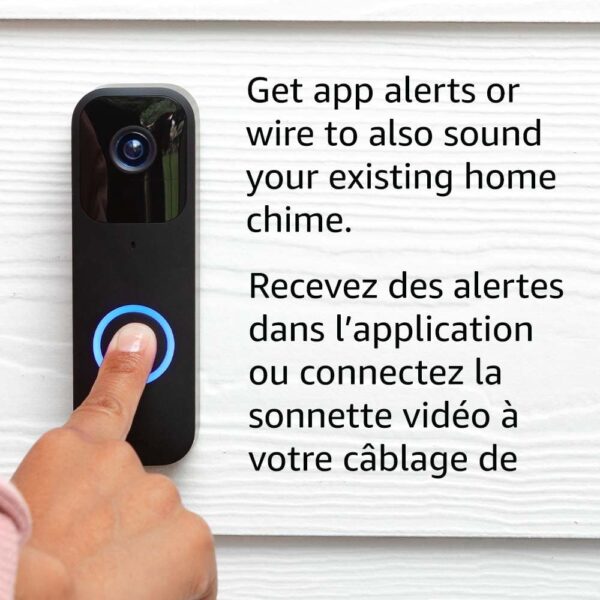 Blink Video Doorbell — Two-way audio, HD video, long-lasting battery life, wired or wire-free install, motion detection, chime app alerts, Works with Alexa (Black)
