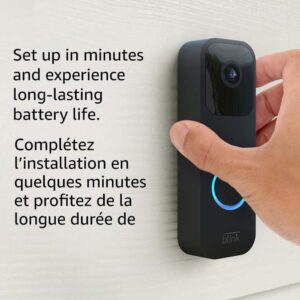 Blink Video Doorbell — Two-way audio, HD video, long-lasting battery life, wired or wire-free install, motion detection, chime app alerts, Works with Alexa (Black)