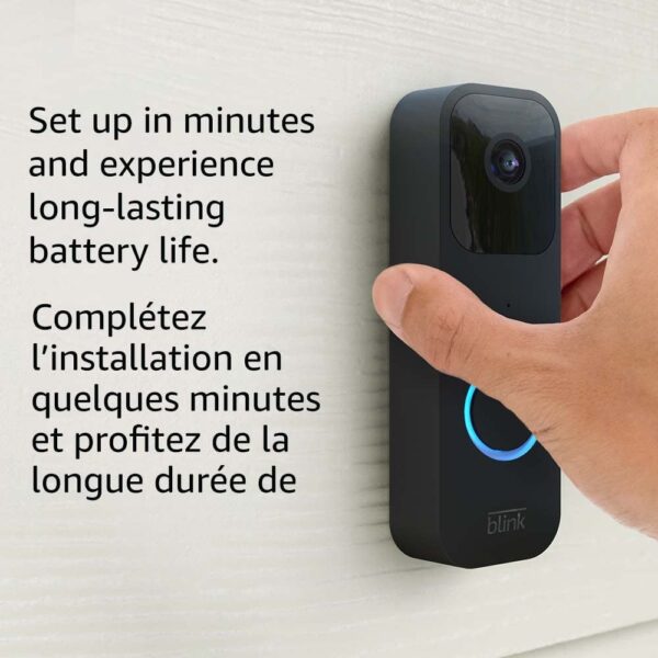Blink Video Doorbell — Two-way audio, HD video, long-lasting battery life, wired or wire-free install, motion detection, chime app alerts, Works with Alexa (Black)